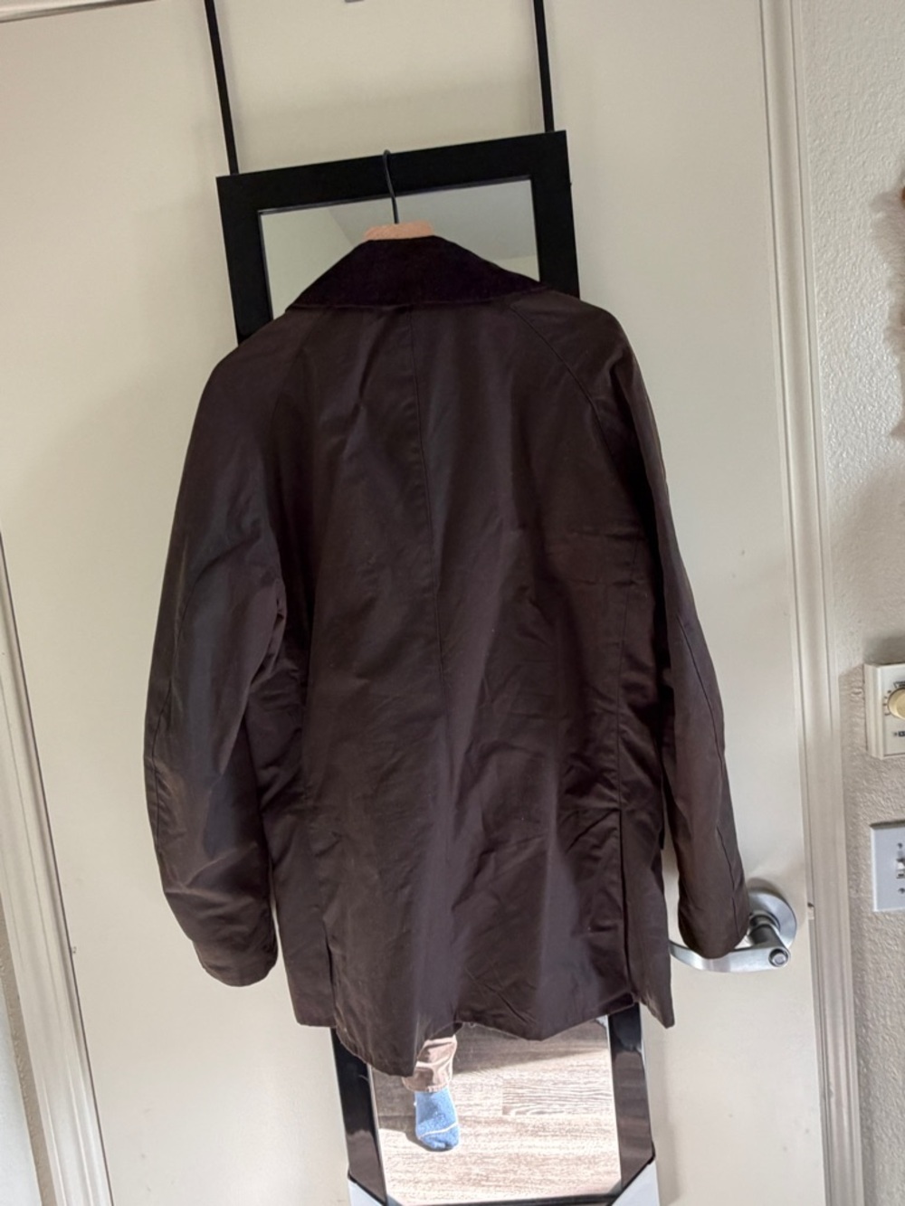 Barbour dark green  Waxed Cotton Field Jacket with Tartan Lining - Picture 5 of 5